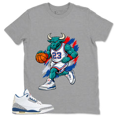 White True Blue 3s Zadago Shirt Raging Bull Graphic