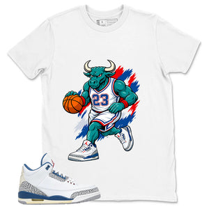 White True Blue 3s Zadago Shirt Raging Bull Graphic