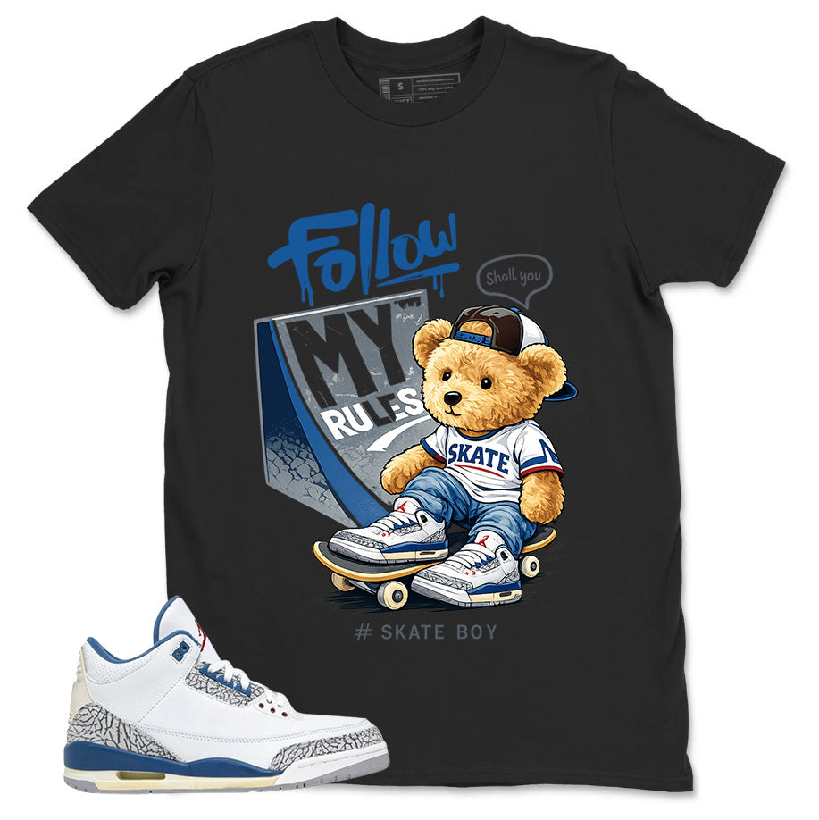 White True Blue 3s Zadago Shirt Skate Boy Graphic