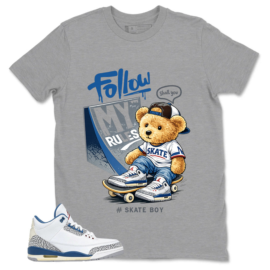 White True Blue 3s Zadago Shirt Skate Boy Graphic