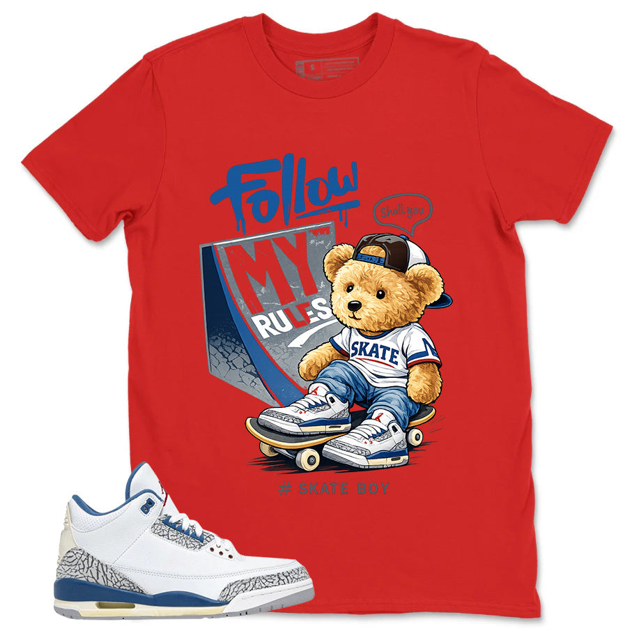 White True Blue 3s Zadago Shirt Skate Boy Graphic
