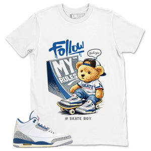 White True Blue 3s Zadago Shirt Skate Boy Graphic