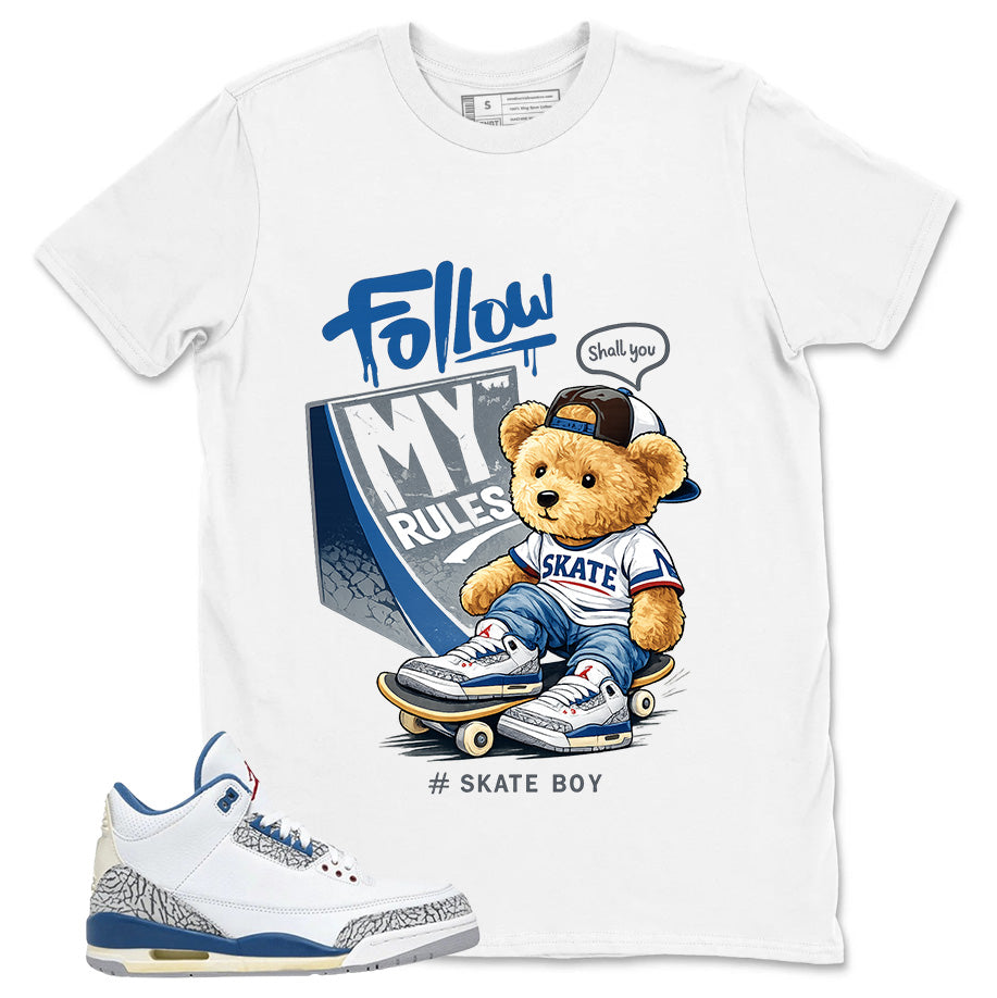White True Blue 3s Zadago Shirt Skate Boy Graphic