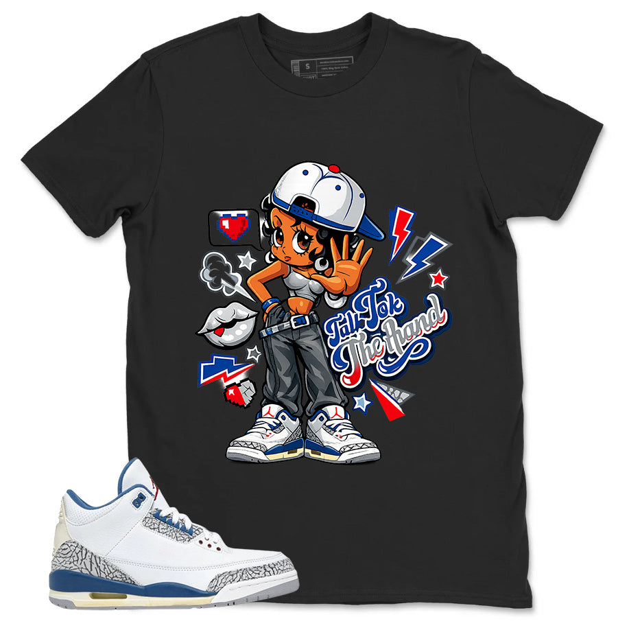 White True Blue 3s Zadago Shirt Talk To The Hand Graphic