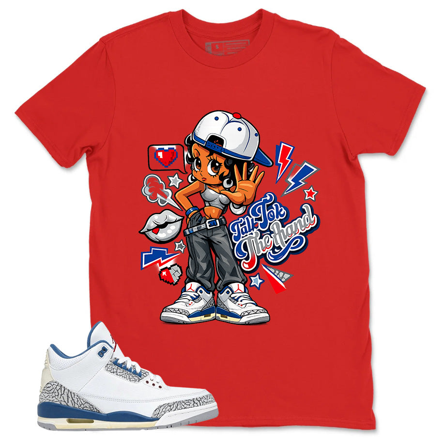 White True Blue 3s Zadago Shirt Talk To The Hand Graphic