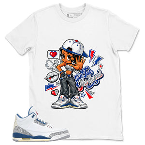 White True Blue 3s Zadago Shirt Talk To The Hand Graphic