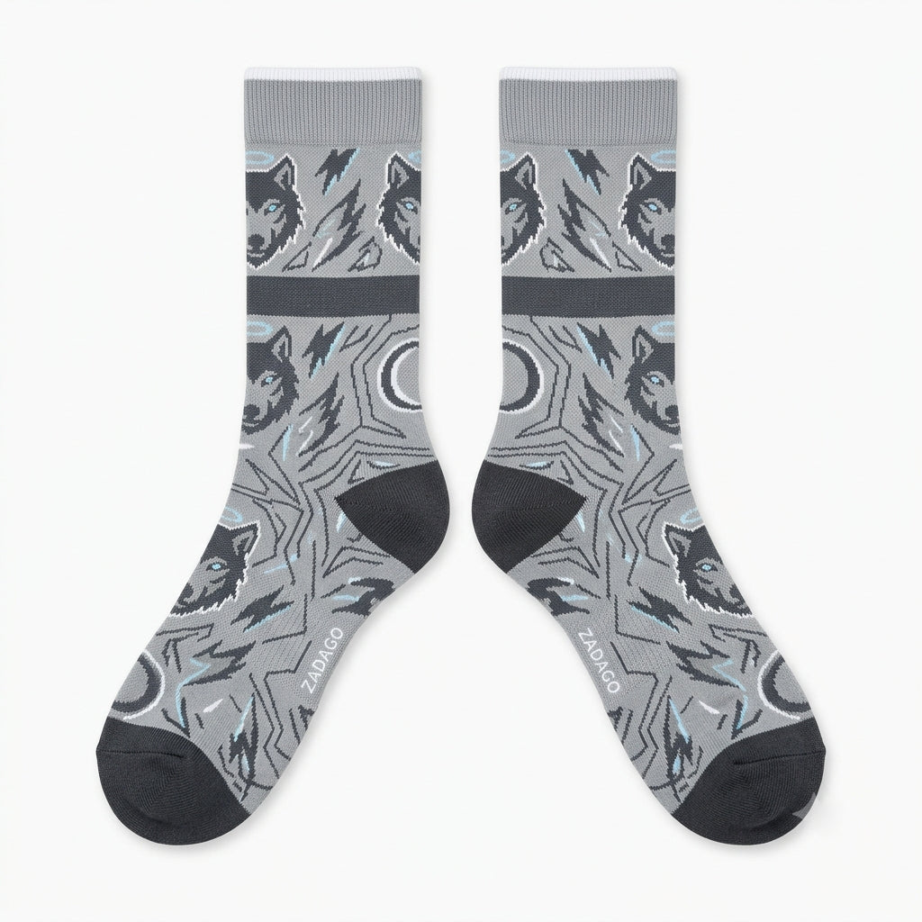 Wolf Grey Socks – Air Jordan 5 GS 2026 Inspired Mid-Calf Unisex Crew Socks