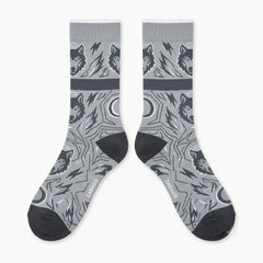 Wolf Grey Socks – Air Jordan 5 GS 2026 Inspired Mid-Calf Unisex Crew Socks