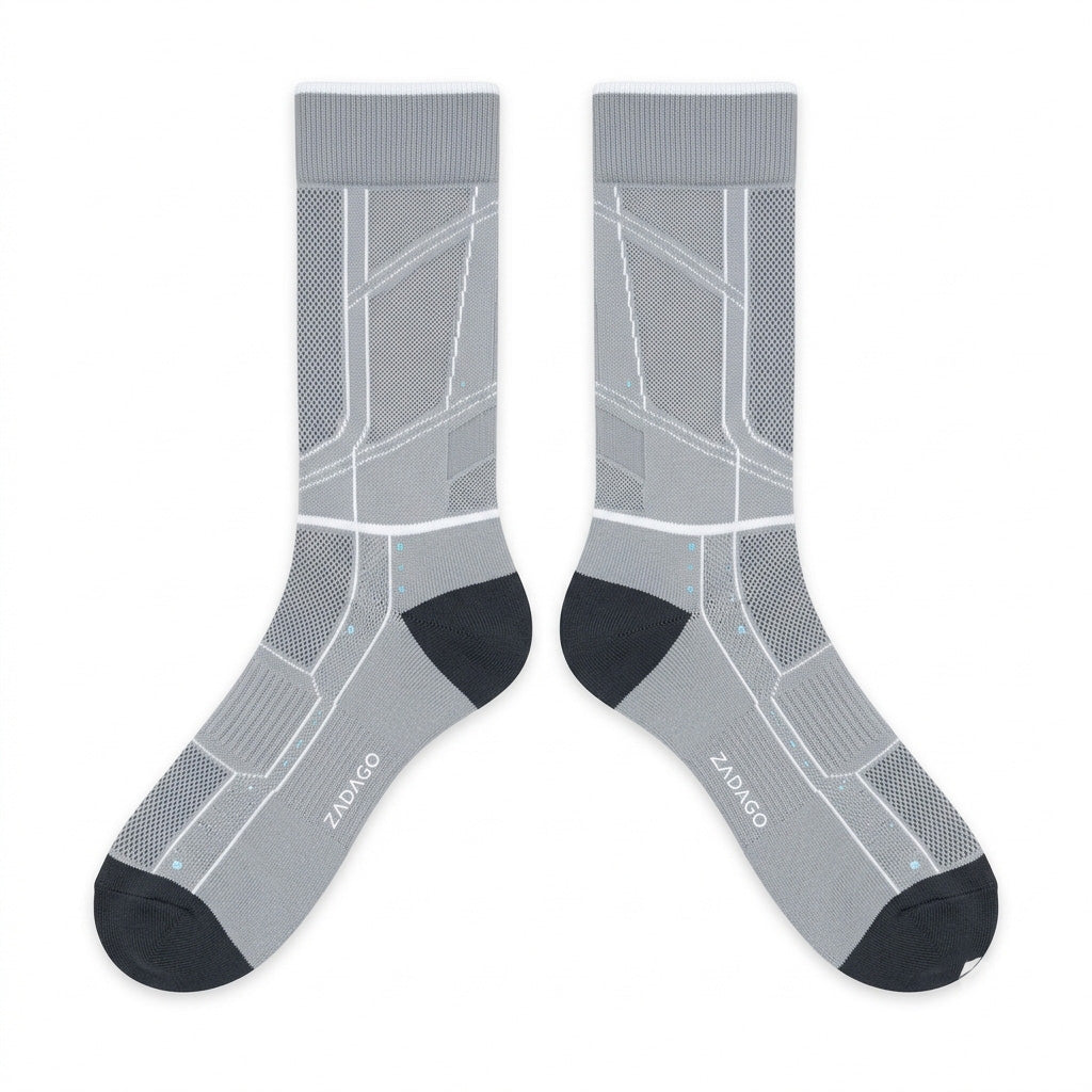 Wolf Grey Socks – Air Jordan 5 Inspired Mid-Calf Crew Socks