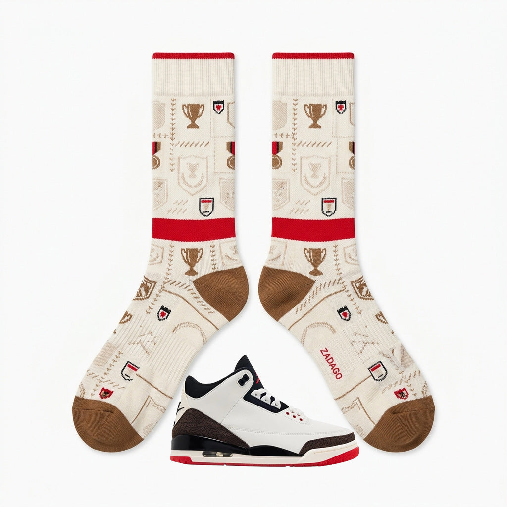 World’s Best Dad Sneaker Match Socks – Air Jordan 3 Inspired Mid-Calf Crew Socks
