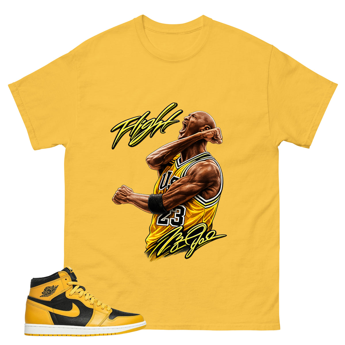 Yellow Pollen 1s Zadago Shirt Flight Victory MJ Graphic