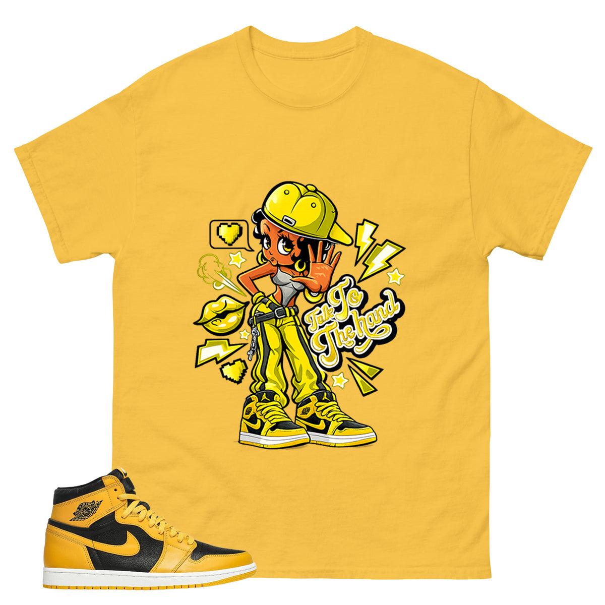 Yellow Pollen 1s Zadago Shirt Talk To The Hand Graphic