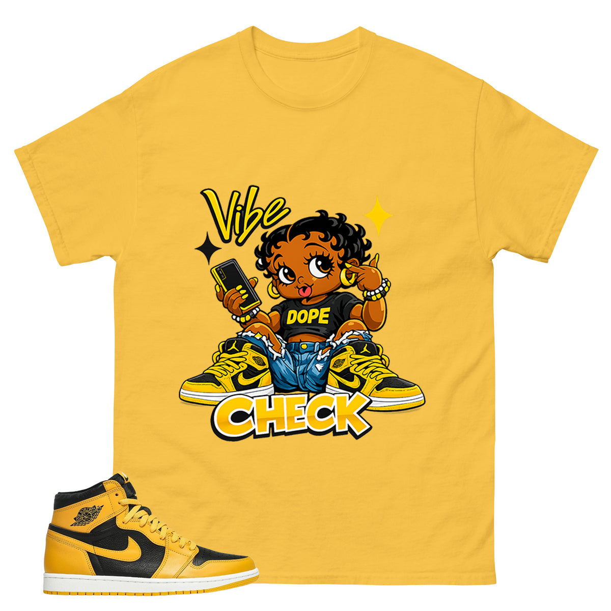 Yellow Pollen 1s Zadago Shirt Vibe Check Graphic