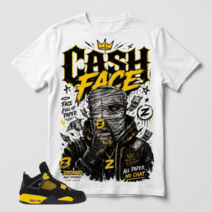 Yellow Thunder 4s Zadago Shirt Cash Face Graphic
