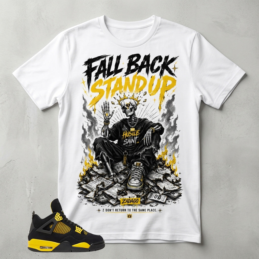 Yellow Thunder 4s Zadago Shirt Fall Back Stand Up Graphic