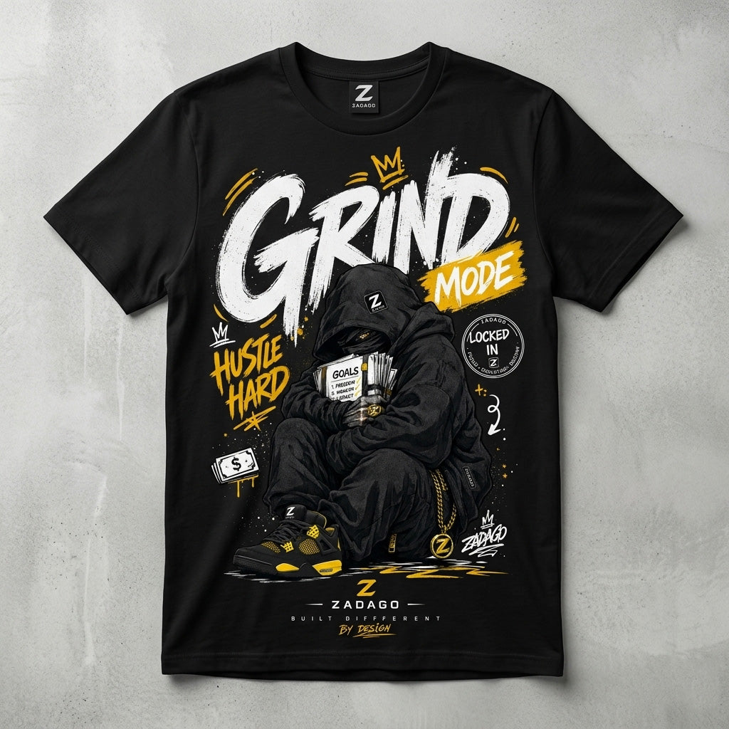 Yellow Thunder 4s Zadago Shirt Grind Mode Graphic