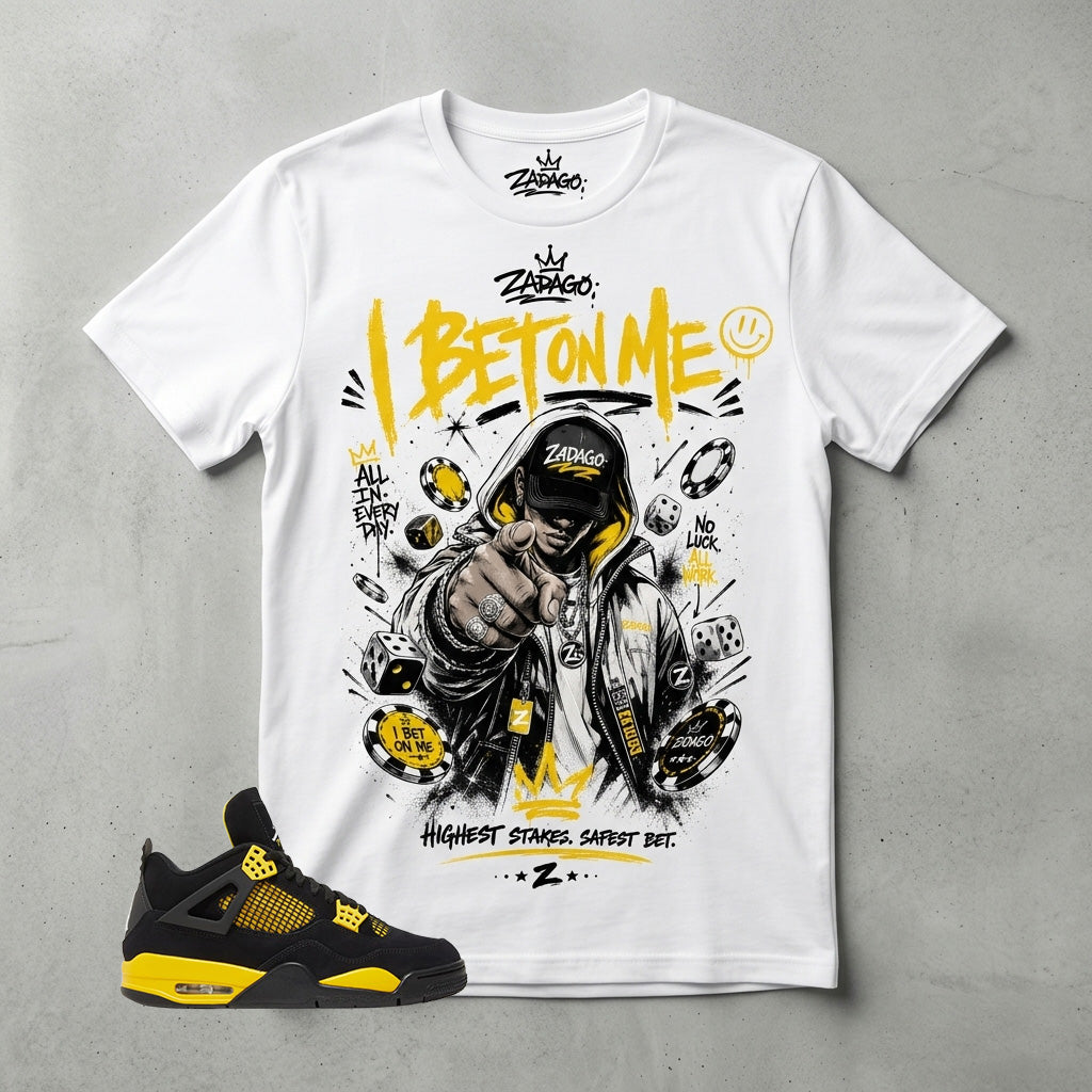 Yellow Thunder 4s Zadago Shirt I Bet On Me Graphic