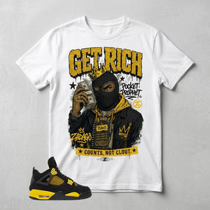 Yellow Thunder 4s Zadago Shirt Get Rich Graphic