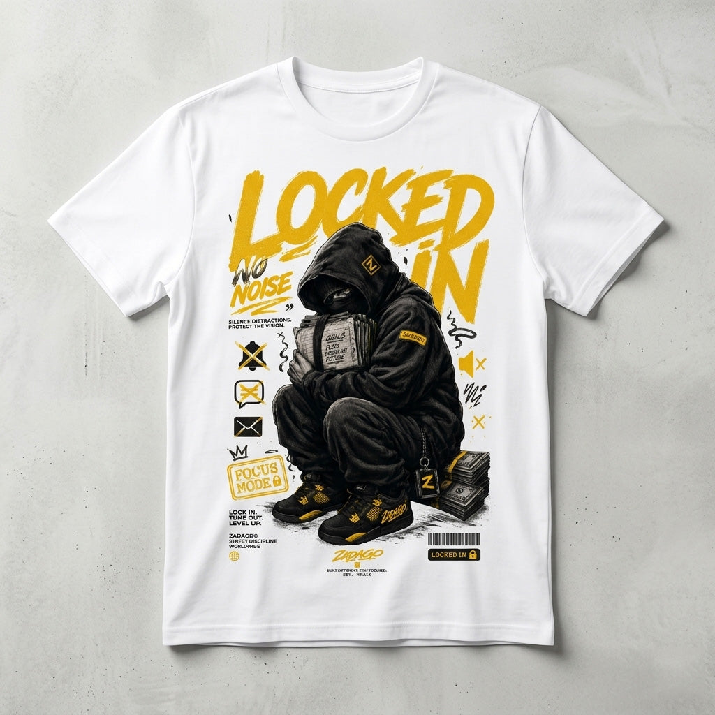 Yellow Thunder 4s Zadago Shirt Locked In, Focus Mode Graphic