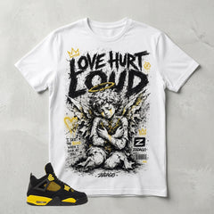 Yellow Thunder 4s Zadago Shirt Love Hurt Loud Graphic