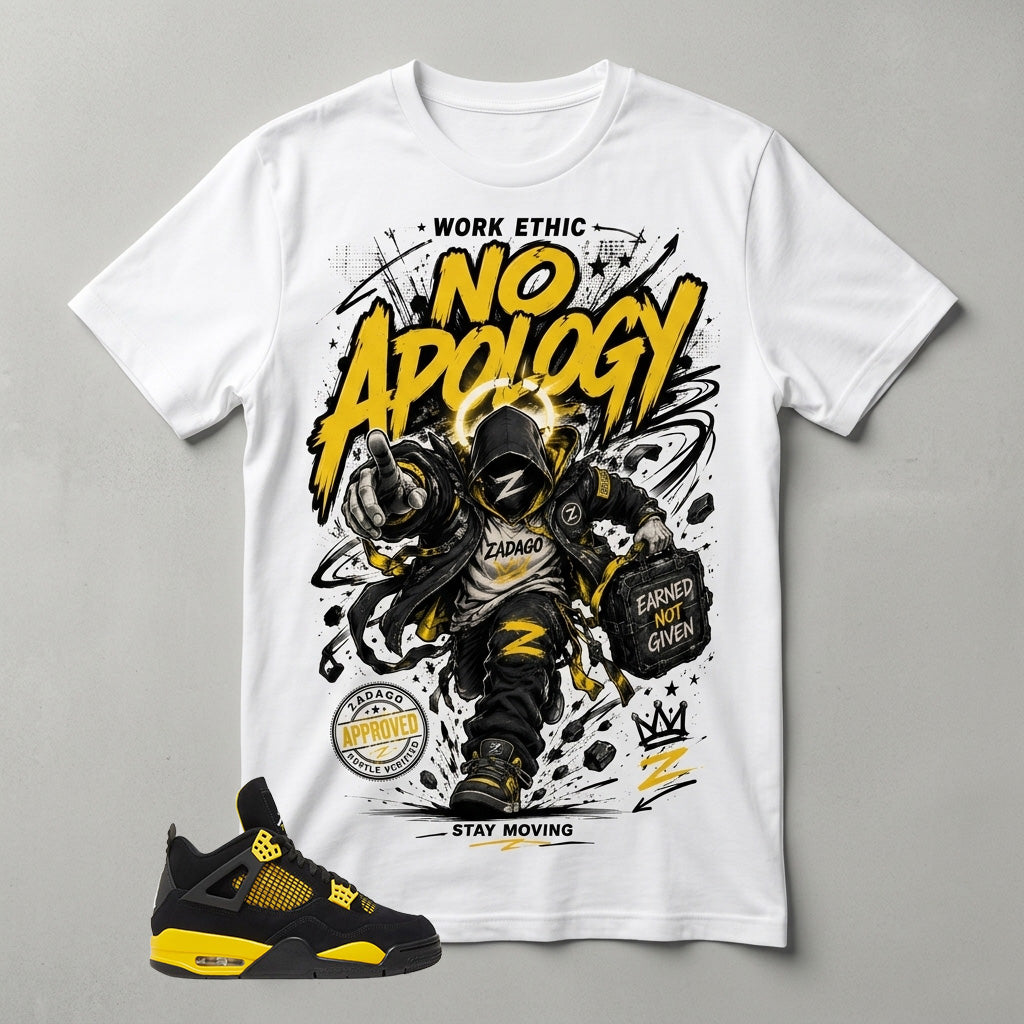 Yellow Thunder 4s Zadago Shirt No Apology Graphic