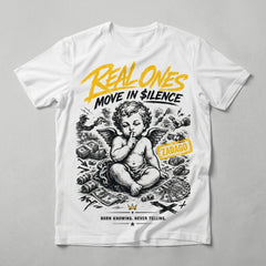 Yellow Thunder 4s Zadago Shirt Real Ones Move In Silence Angel Graphic