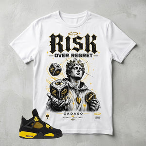Yellow Thunder 4s Zadago Shirt Risk Over Regret Graphic