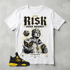 Yellow Thunder 4s Zadago Shirt Risk Over Regret Graphic