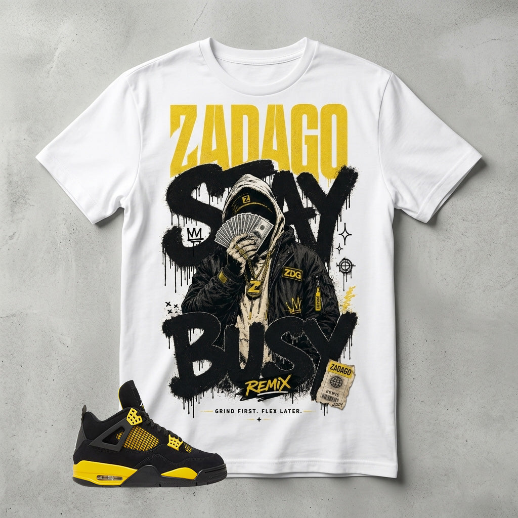 Yellow Thunder 4s Zadago Shirt Stay Busy Graphic